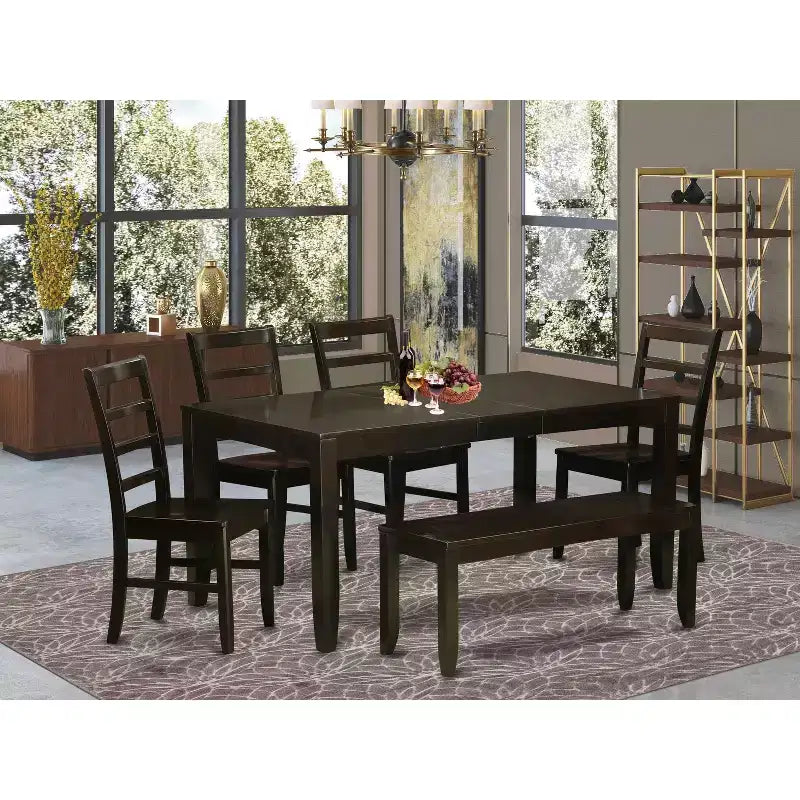 Ensemble de salle à manger style cottage - Table avec rallonge et chaises - Meubles de cuisine de ferme
