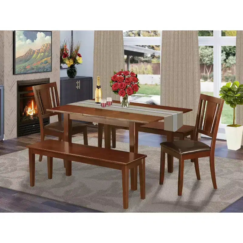 Ensemble table de salle à manger avec chaises, petite table rectangulaire et chaises de salle à manger rembourrées pour la maison