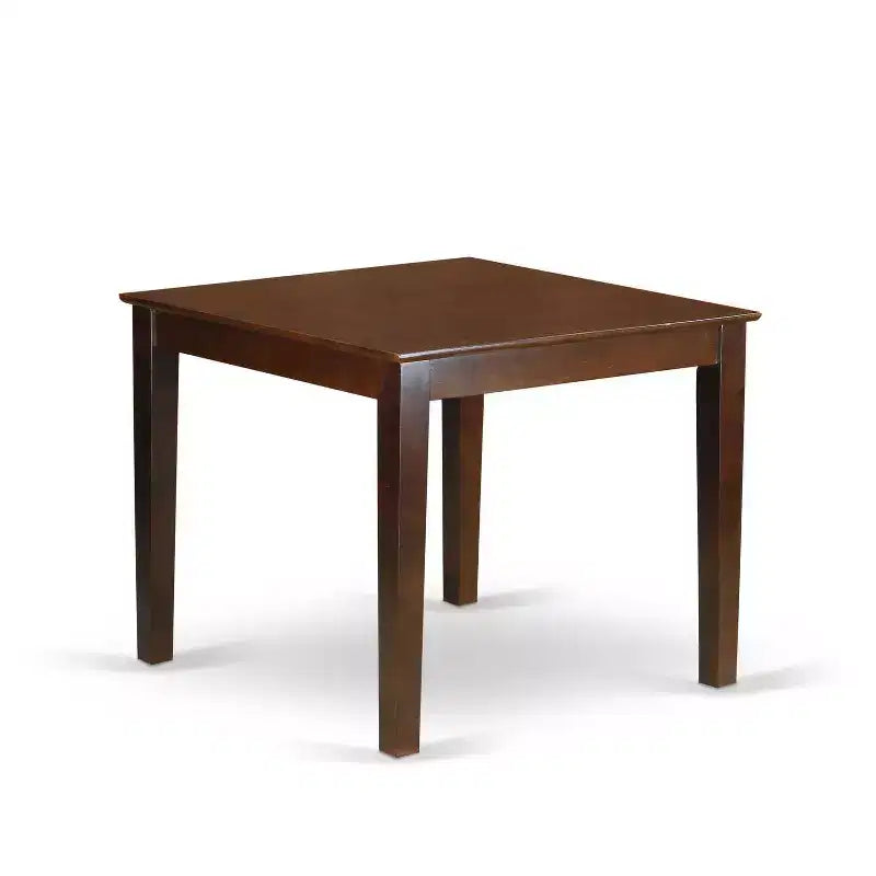 Ensemble table à manger 3 pièces HomeStock avec plateau en bois massif finition acajou