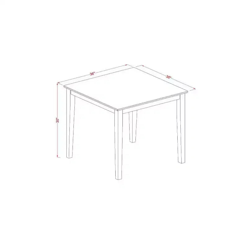 Ensemble table à manger 3 pièces HomeStock avec plateau en bois massif finition acajou