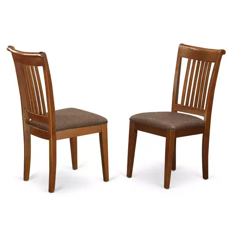 Table à manger HomeStock carrée 5 pièces avec plateau en bois massif et 4 chaises, finition marron selle