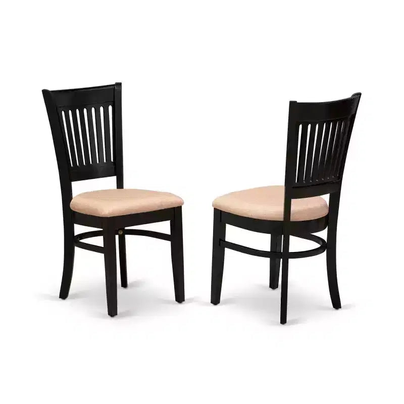 Ensemble de salle à manger 3 pièces en bois massif noir – 4 places