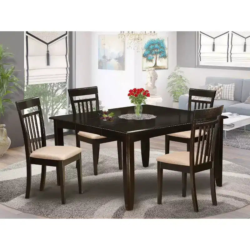 Ensemble de salle à manger 5 pièces style milieu de siècle - Table de dînette et 4 chaises - Ensemble de table de cuisine moderne