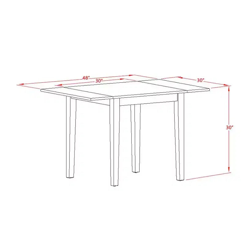 Ensemble table à manger et 2 chaises en bois 3 pièces - Table de cuisine avec 2 chaises - Assise en bois massif - Finition couleur crème