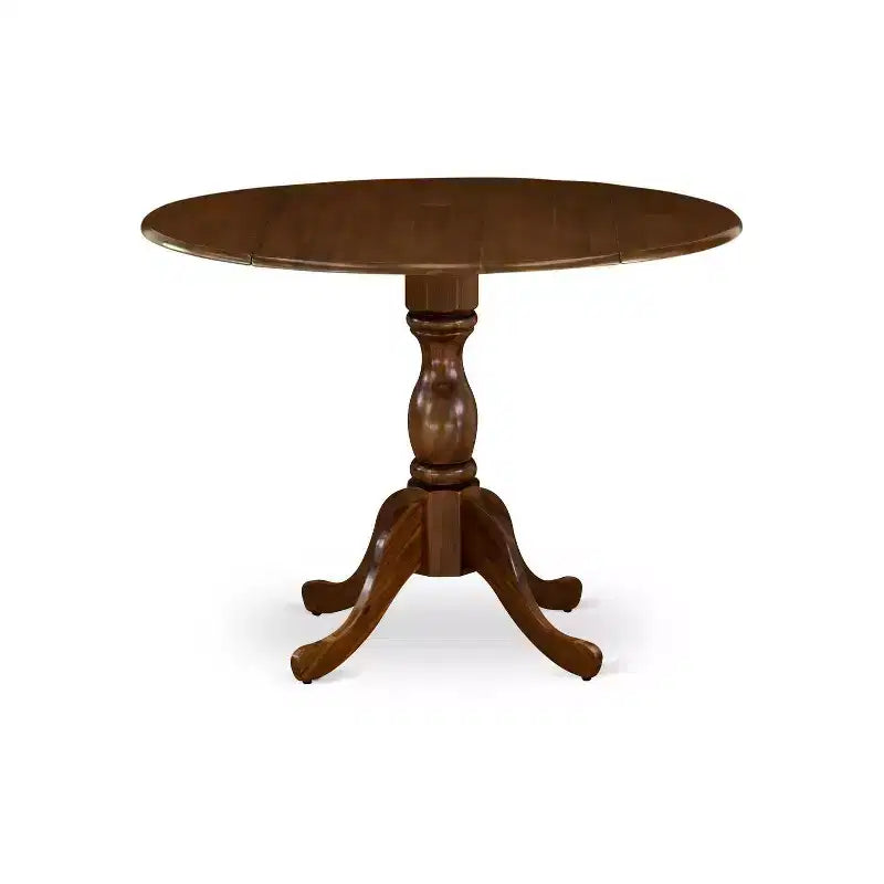 HomeStock Ensemble de 5 pièces : Table à manger en bois massif finition noyer antique avec 4 chaises Parson à dossier ajouré et abattant
