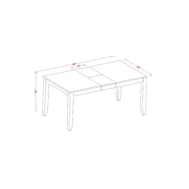Ensemble de salle à manger 6 pièces Table avec chaises et banc - Fini cappuccino, 36x66 pouces
