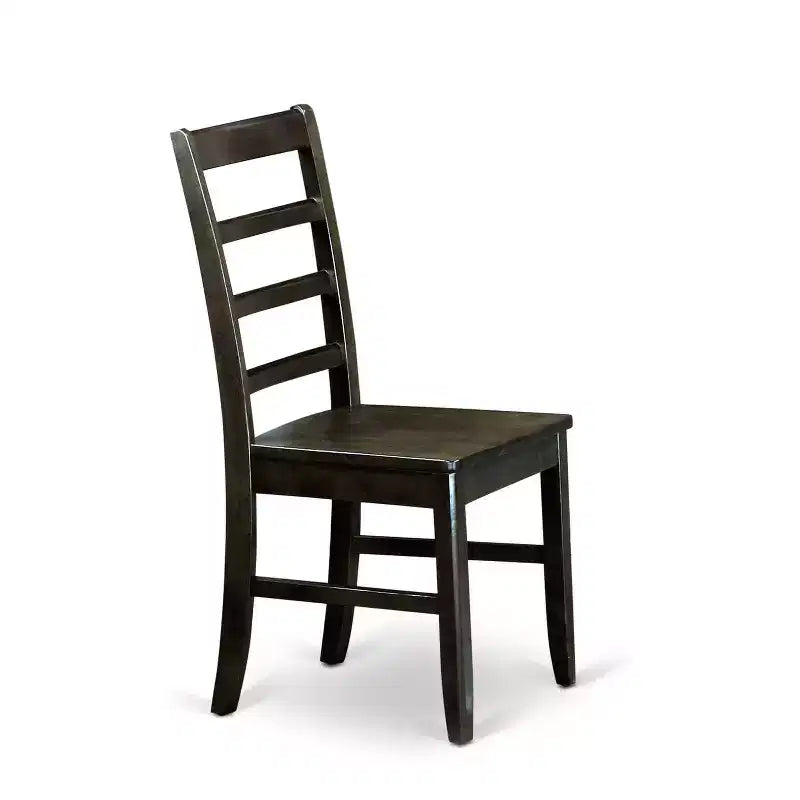 Ensemble de salle à manger 3 pièces HomeStock, dessus en bois massif rond, fini noir et cerisier