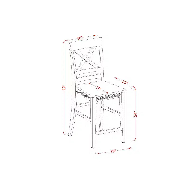 Ensemble de comptoir de cuisine – Table et chaises 5 pièces – Meubles de salle à manger modernes – Finition cerisier noir
