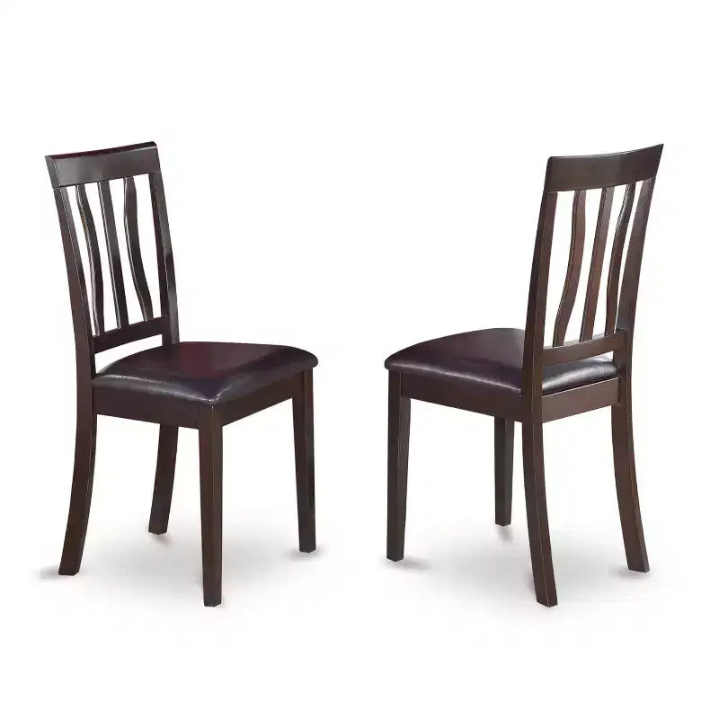 Table à manger rectangulaire 7 pièces HomeStock avec plateau en bois massif finition cappuccino et 6 chaises
