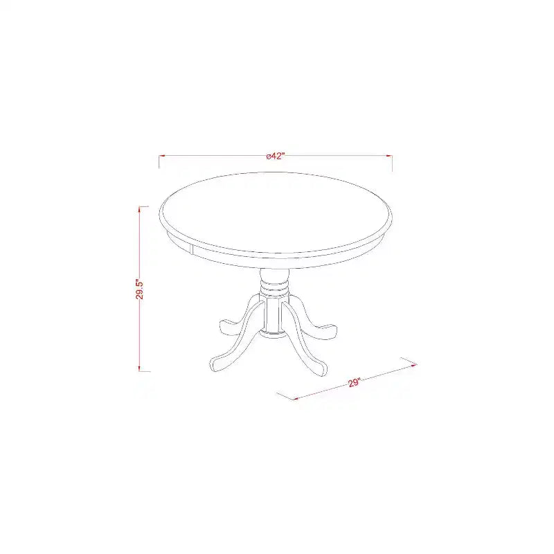 Ensemble de salle à manger rond moderne - Ensemble de 5 pièces table et chaises de cuisine - Table de 107 cm, finition cerisier noir