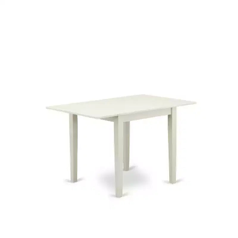 5-Piece Linen White Finish Solid Wood Top Rectangular Upholstered Dining Room Set (Seats-4)