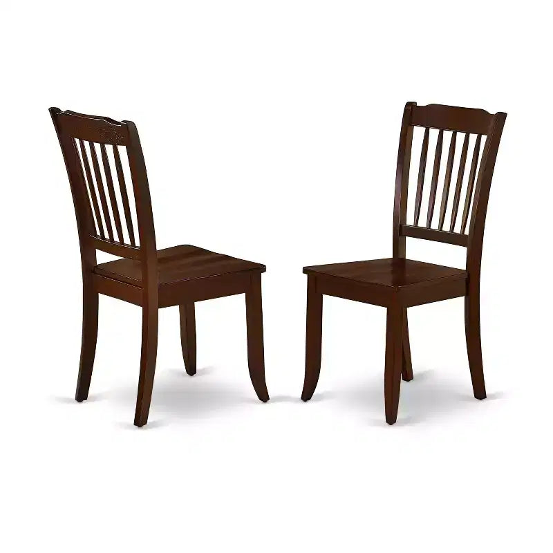 Ensemble de salle à manger rectangulaire - Table et chaises 7 pièces - Fini acajou - Ensemble de dînette de cuisine - Table de 60 pouces