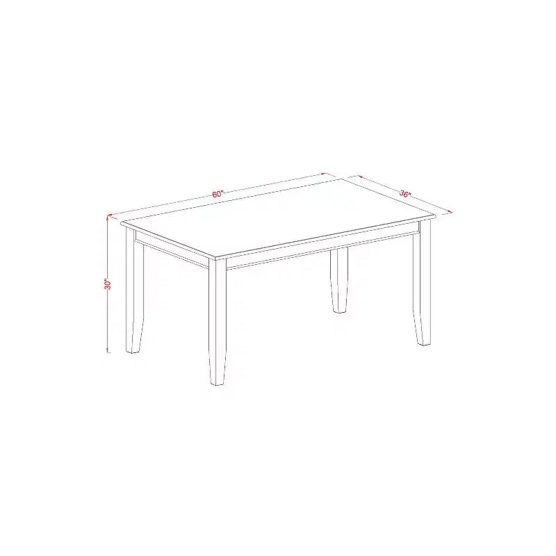 Ensemble de salle à manger rectangulaire - Table et chaises 7 pièces - Fini acajou - Ensemble de dînette de cuisine - Table de 60 pouces