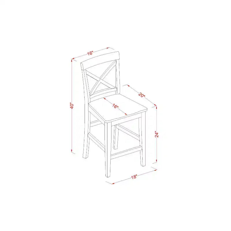 Ensemble de salle à manger hauteur comptoir – Table de pub et tabourets de bar avec dossiers – Ensemble de cuisine moderne