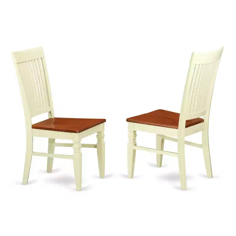 Ensemble de table de cuisine 5 pièces - Table à manger et 4 chaises - Style vintage - Finition cerisier crème