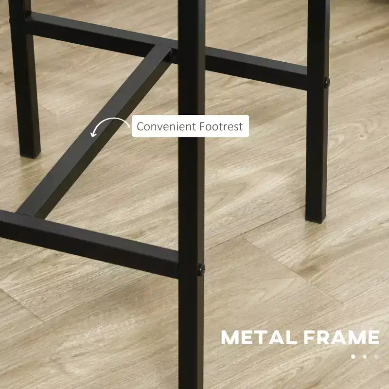 Ensemble table de bar et 2 chaises, table à manger industrielle pour 2, table de cuisine hauteur comptoir avec tabourets de bar, ensemble table de petit-déjeuner pour 2