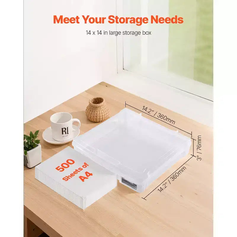 Rangement Papier Scrapbook, 6 Boîtes de Jeu de Société en Plastique Empilables, Étui à Documents Multifonction Transparent avec Coins Arrondis, Transparent