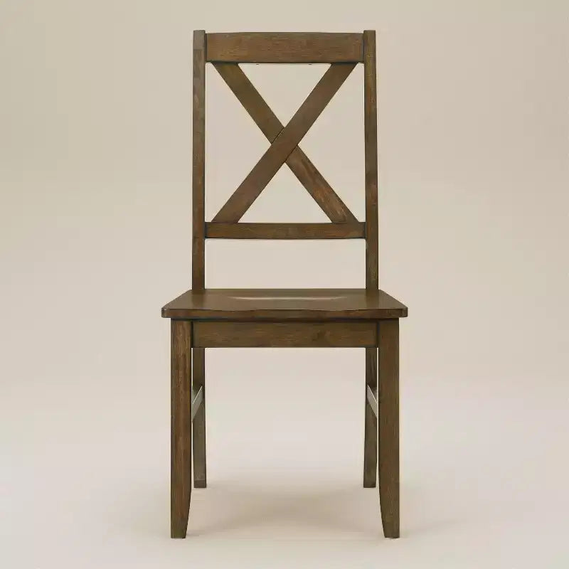 Chaise de salle à manger à dossier croisé en bois massif de 18,5 l x 21,4 P x 38,4 H