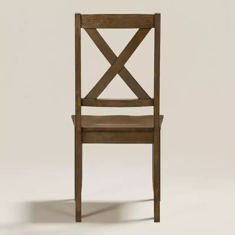 Chaise de salle à manger à dossier croisé en bois massif de 18,5 l x 21,4 P x 38,4 H