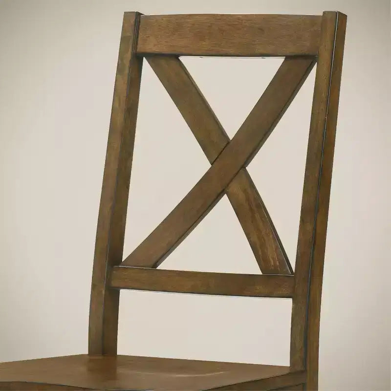 Chaise de salle à manger à dossier croisé en bois massif de 18,5 l x 21,4 P x 38,4 H