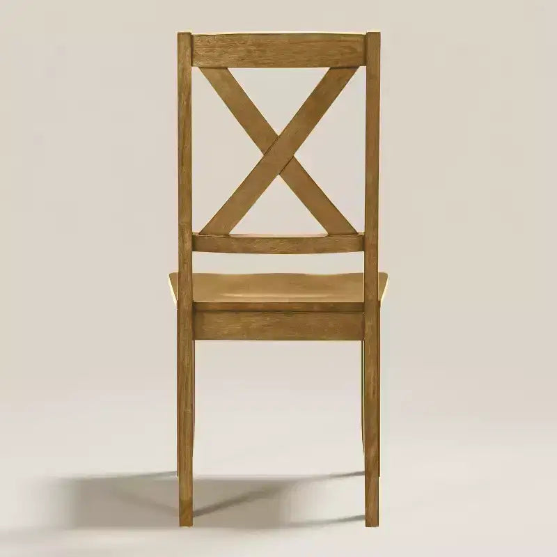 Chaise de salle à manger à dossier croisé en bois massif de 18,5 l x 21,4 P x 38,4 H