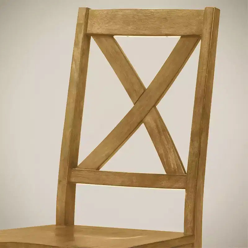Chaise de salle à manger à dossier croisé en bois massif de 18,5 l x 21,4 P x 38,4 H
