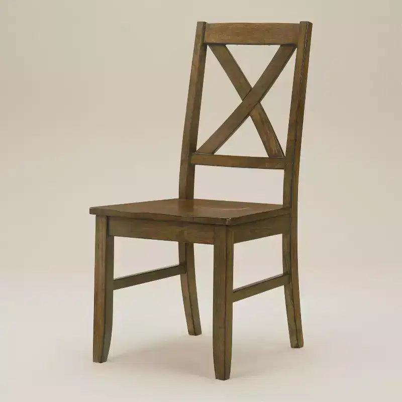 Chaise de salle à manger à dossier croisé en bois massif de 18,5 l x 21,4 P x 38,4 H