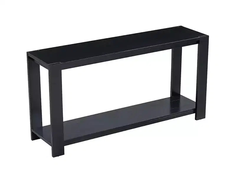 Console minimaliste avec étagère inférieure et quatre pieds, idéale pour l'entrée, le couloir, le salon ou le vestibule avec des caractéristiques distinctives. Noir