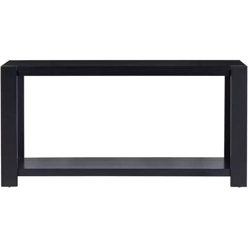 Console minimaliste avec étagère inférieure et quatre pieds, idéale pour l'entrée, le couloir, le salon ou le vestibule avec des caractéristiques distinctives. Noir