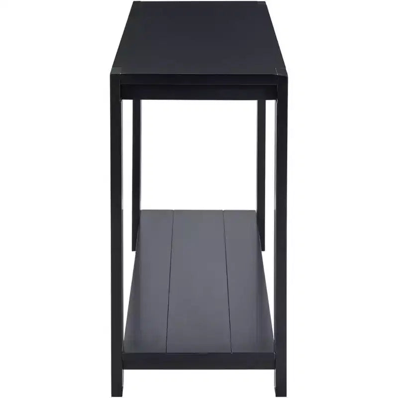 Console minimaliste avec étagère inférieure et quatre pieds, idéale pour l'entrée, le couloir, le salon ou le vestibule avec des caractéristiques distinctives. Noir