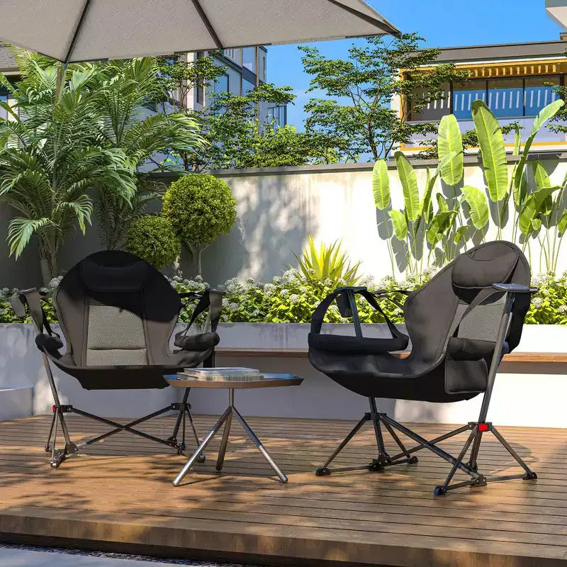 Chaise de camping hamac, Chaise hamac balançoire à dossier réglable avec porte-gobelet et siège rembourré