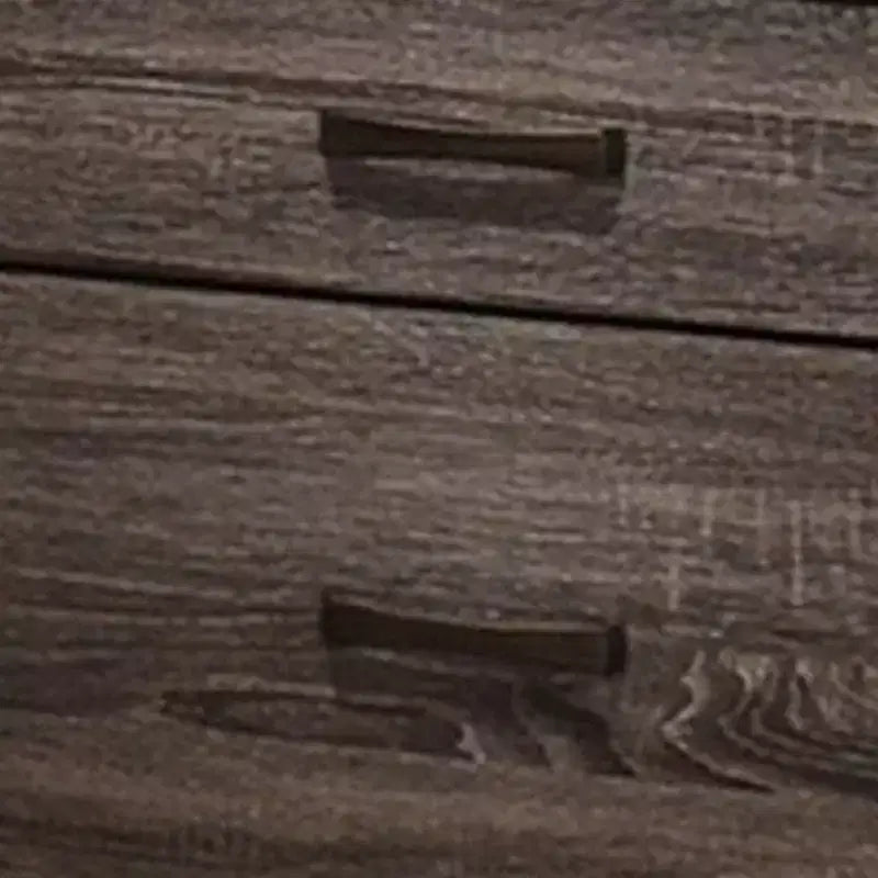Table de chevet rustique à tiroirs de 61 cm, poignées fines en métal, gris chêne