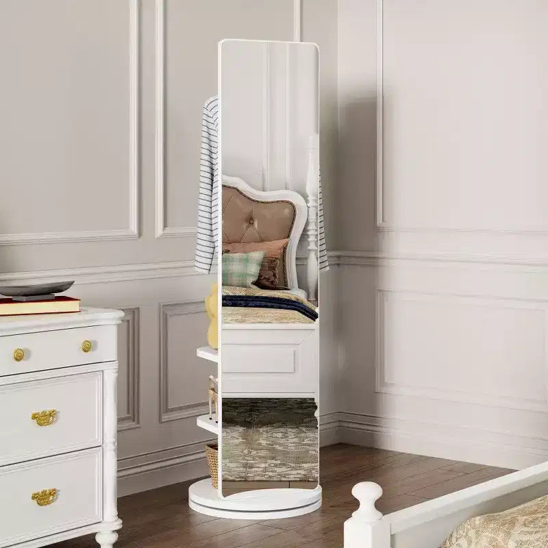 Miroir pleine longueur 69x16, Miroir de courtoisie avec crochet de rangement, porte-manteau pour chambre à coucher, salon, vestiaire