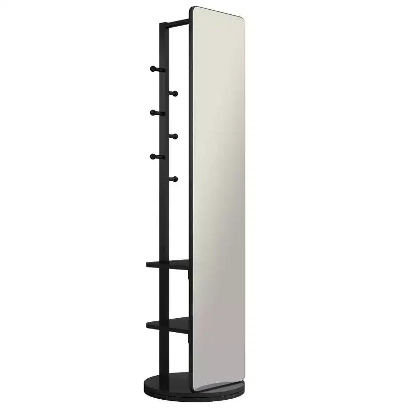 Miroir pleine longueur 69x16, Miroir de courtoisie avec crochet de rangement, porte-manteau pour chambre à coucher, salon, vestiaire