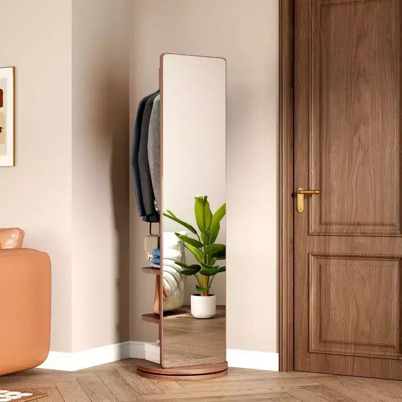 Miroir pleine longueur 69x16, Miroir de courtoisie avec crochet de rangement, porte-manteau pour chambre à coucher, salon, vestiaire