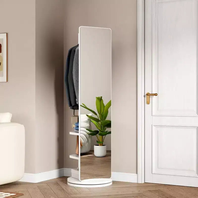 Miroir pleine longueur 69x16, Miroir de courtoisie avec crochet de rangement, porte-manteau pour chambre à coucher, salon, vestiaire