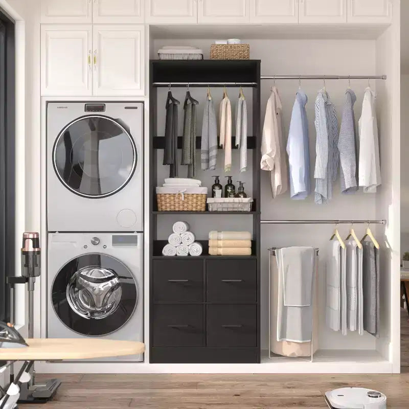Ensemble de rangement de placard 25 à 103 avec quatre tiroirs en tissu
