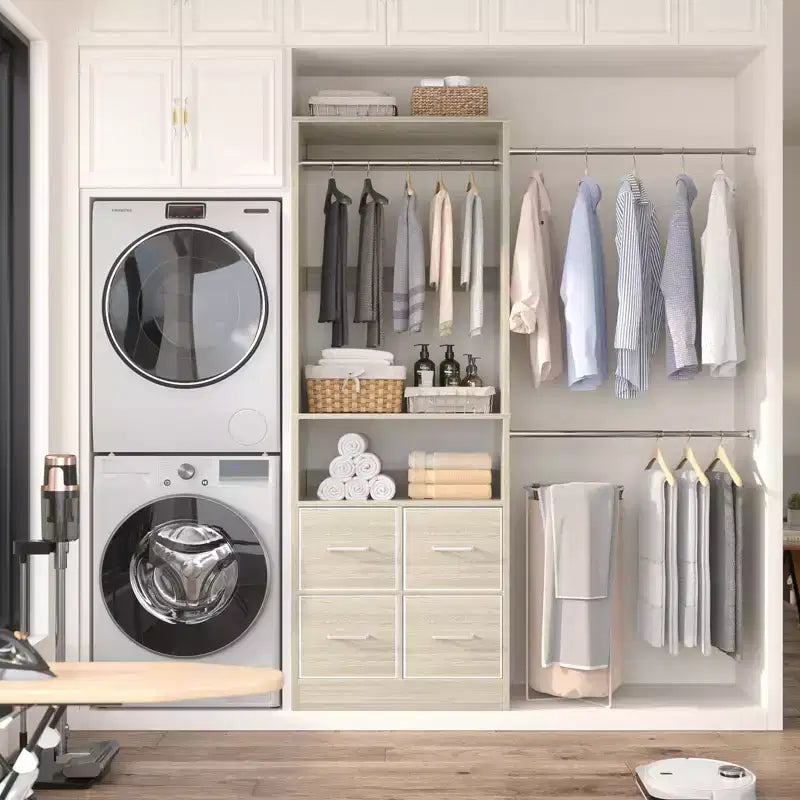Ensemble de rangement de placard 25 à 103 avec quatre tiroirs en tissu