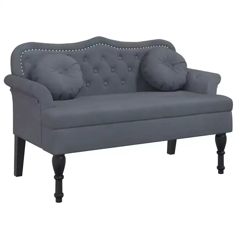 vidaXL Bench with Cushions Upholstered Seating for Bedroom Living Room Velvet - Dark Gray