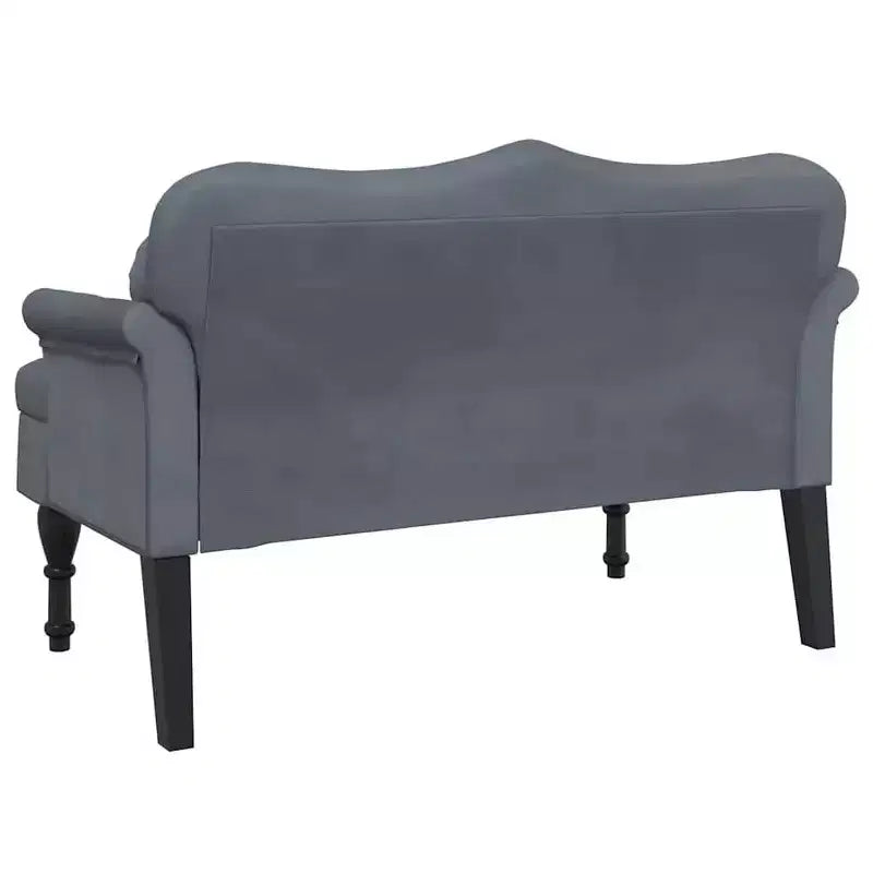 Banc avec coussins Sièges rembourrés pour chambre à coucher, salon, velours - Gris foncé