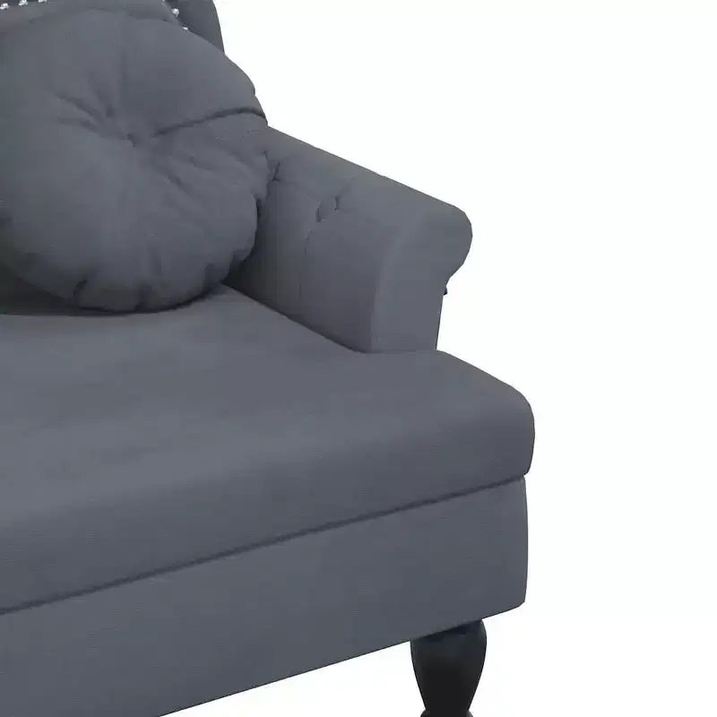 Banc avec coussins Sièges rembourrés pour chambre à coucher, salon, velours - Gris foncé