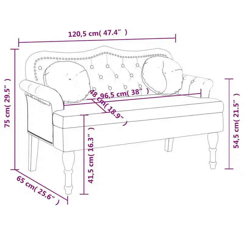 Banc avec coussins Sièges rembourrés pour chambre à coucher, salon, velours - Gris foncé