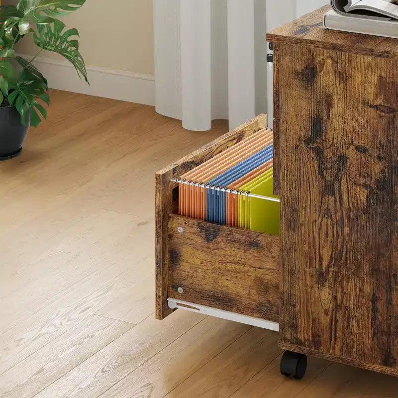 Commode de classement à 3 tiroirs avec serrure, meuble de classement mobile sous le bureau pour bureau à domicile