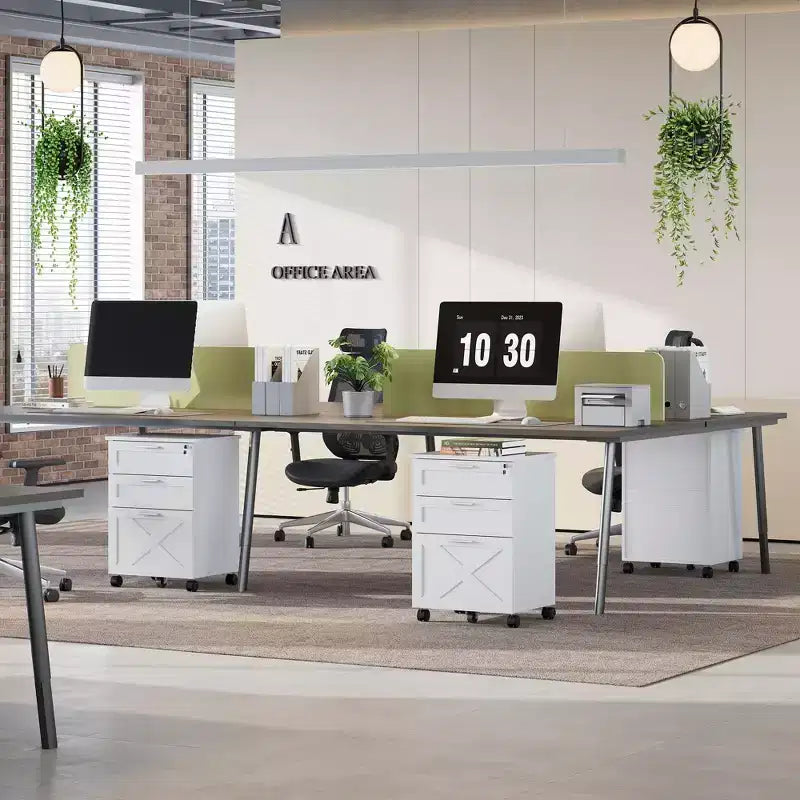 Commode de classement à 3 tiroirs avec serrure, meuble de classement mobile sous le bureau pour bureau à domicile