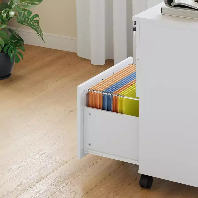 Commode de classement à 3 tiroirs avec serrure, meuble de classement mobile sous le bureau pour bureau à domicile