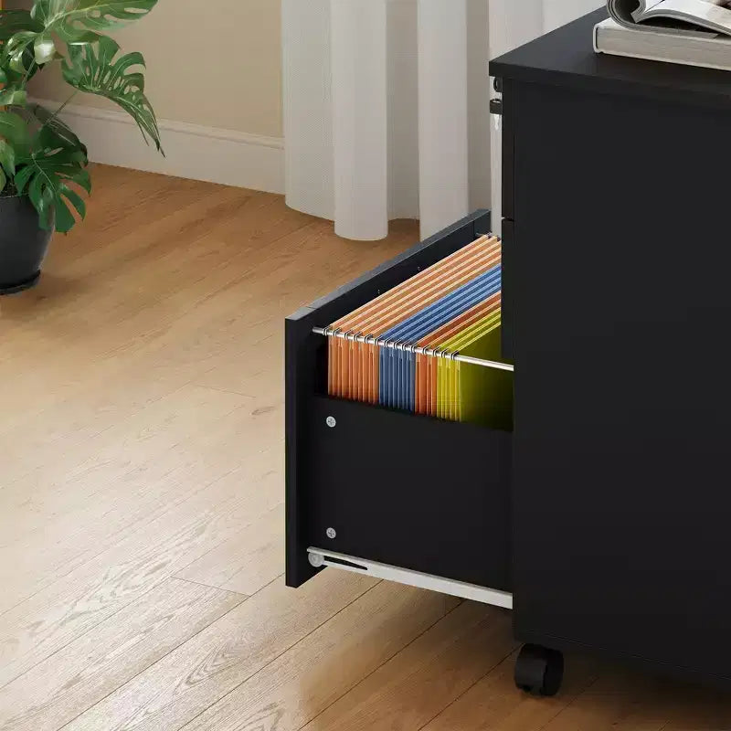Commode de classement à 3 tiroirs avec serrure, meuble de classement mobile sous le bureau pour bureau à domicile