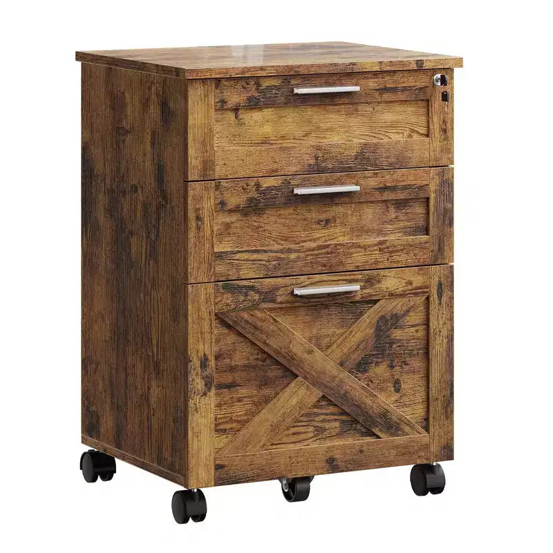 Commode de classement à 3 tiroirs avec serrure, meuble de classement mobile sous le bureau pour bureau à domicile
