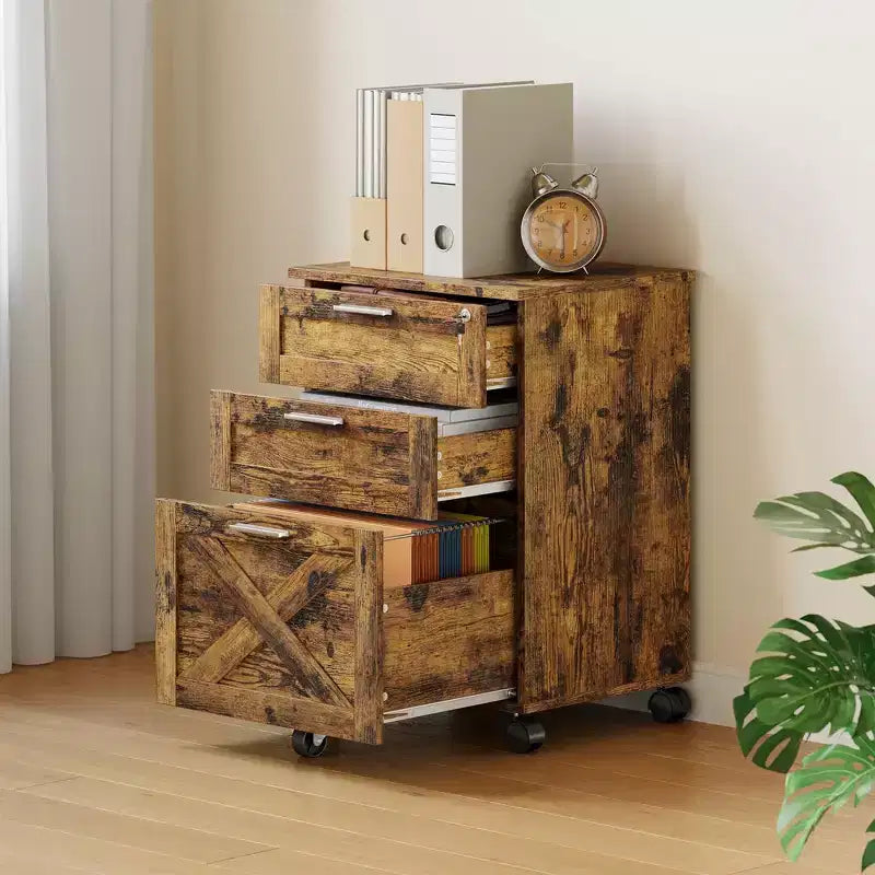 Commode de classement à 3 tiroirs avec serrure, meuble de classement mobile sous le bureau pour bureau à domicile