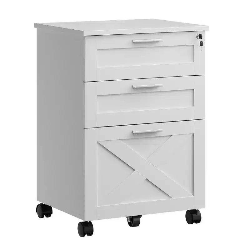 Commode de classement à 3 tiroirs avec serrure, meuble de classement mobile sous le bureau pour bureau à domicile