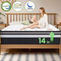 King Size Mattress, 14 Inch Gel Memory Foam Hybrid Bed in a Box, Medium Firm, Motion Isolation, Edge Support, Breathable Design for Comfort Sleep